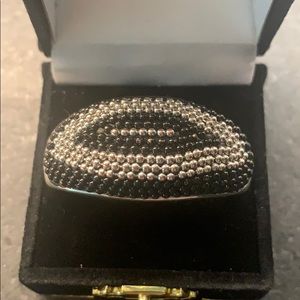 Black and Silver Chunky Ring